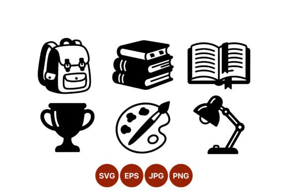 A Designer's Review: The Black White School Icons Set