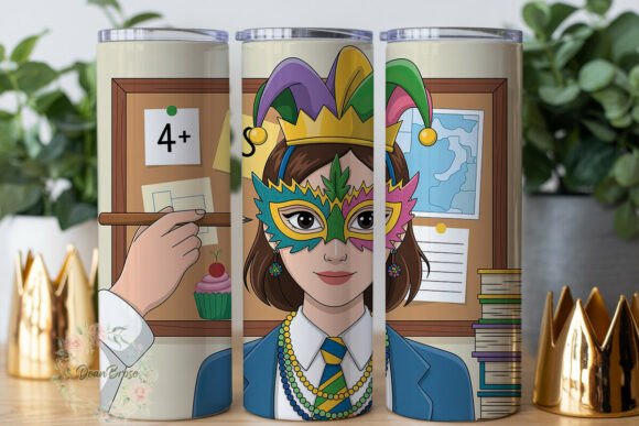 A Designer's Take on the Mardi Gras Teacher Tumbler Wrap