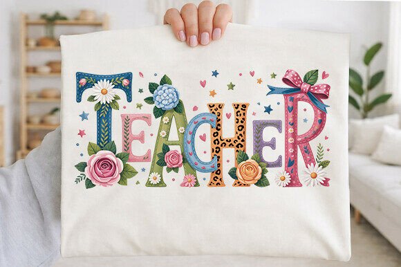 A Professional Look at the Floral Teacher Embroidery PNG