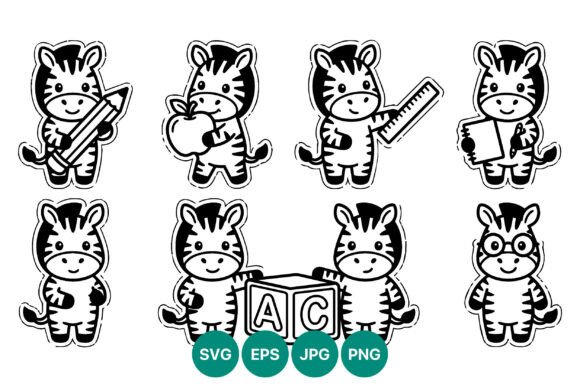 Cartoon Zebra School Supplies Line Art: A Practical Review
