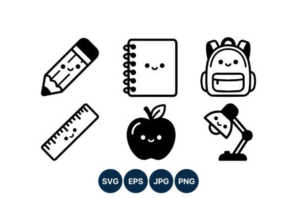 Cute Smiling School Supplies Vector: Embroidery Review