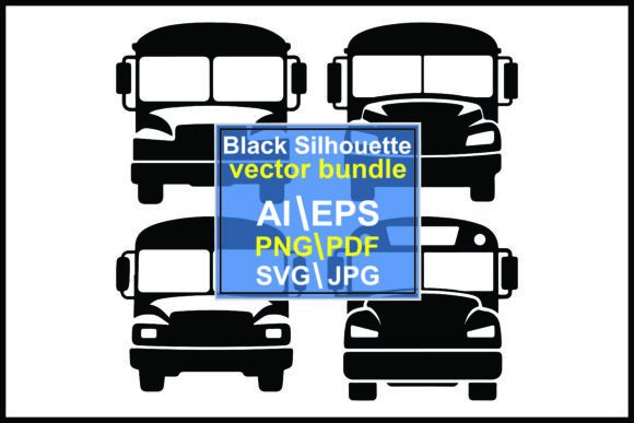 Embroidery Review: Black Silhouettes of School Buses