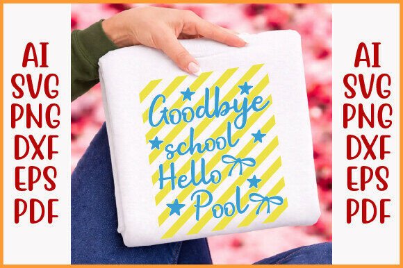 Evaluating the 'Preppy Goodbye School Hello Pool' Design for Real Embroidery