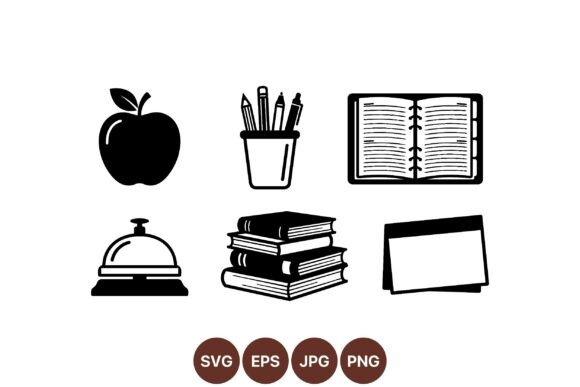 Evaluating the School Supplies Icon Vector Set for Embroidery
