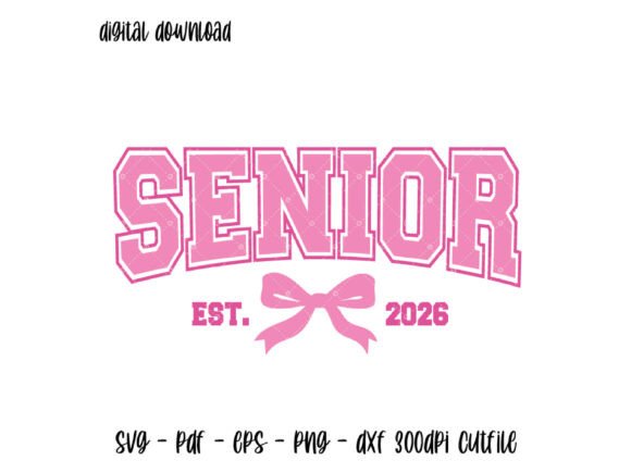 Evaluating the Senior 2026 Pink Varsity Bow SVG for Embroidery