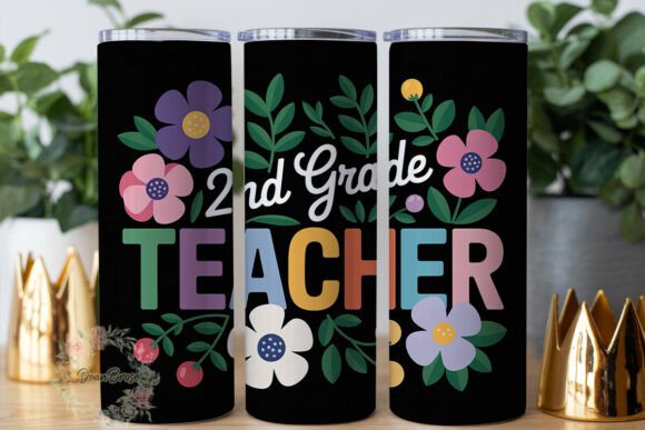 Floral Classroom Charm: A Teacher's Tumbler Design for Real Projects