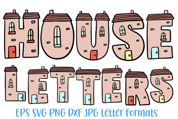 House Font Home Brick Letters PNG SVG