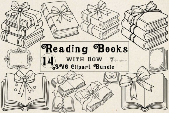 Reading Books with Bow SVG Bundle: A Designer Review