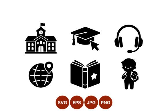 School Icons Vector Black and White: Embroidery Project Review