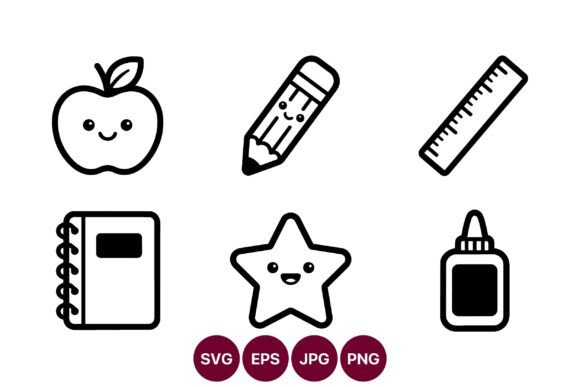 Vector Doodle School Supplies Set with Playful Classroom Icons